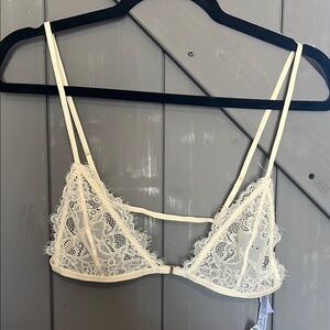 Free People Elegant Lace Bralette in Cream